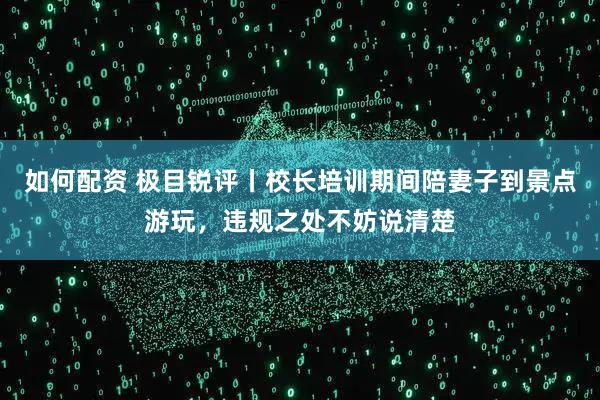 如何配资 极目锐评丨校长培训期间陪妻子到景点游玩,违规之处不妨说清楚
