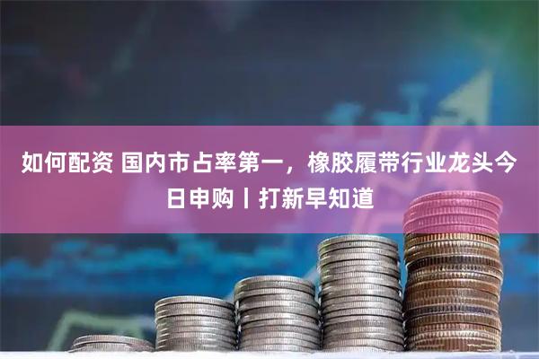 如何配资 国内市占率第一，橡胶履带行业龙头今日申购丨打新早知道