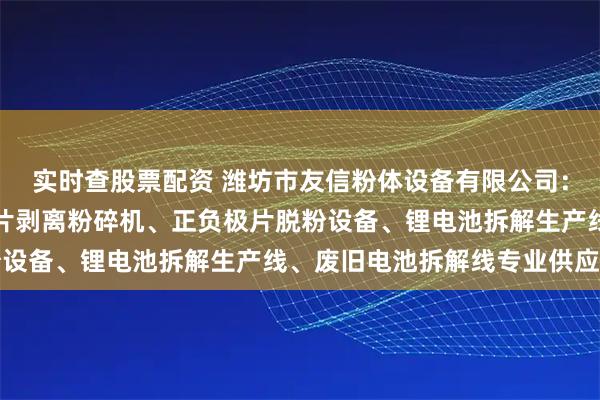实时查股票配资 潍坊市友信粉体设备有限公司：废旧锂电池生产线、极片剥离粉碎机、正负极片脱粉设备、锂电池拆解生产线、废旧电池拆解线专业供应商